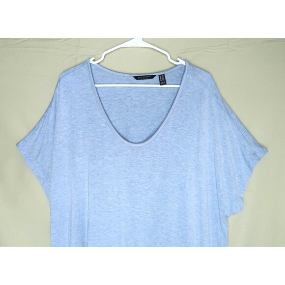 H by Halston T Shirt Gray Short Sleeves Oversized Tee Modal Spandex Womens 2X - Picture 2 of 8